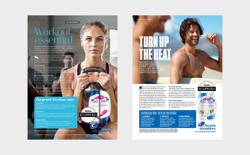 Head & Shoulders run of book pages